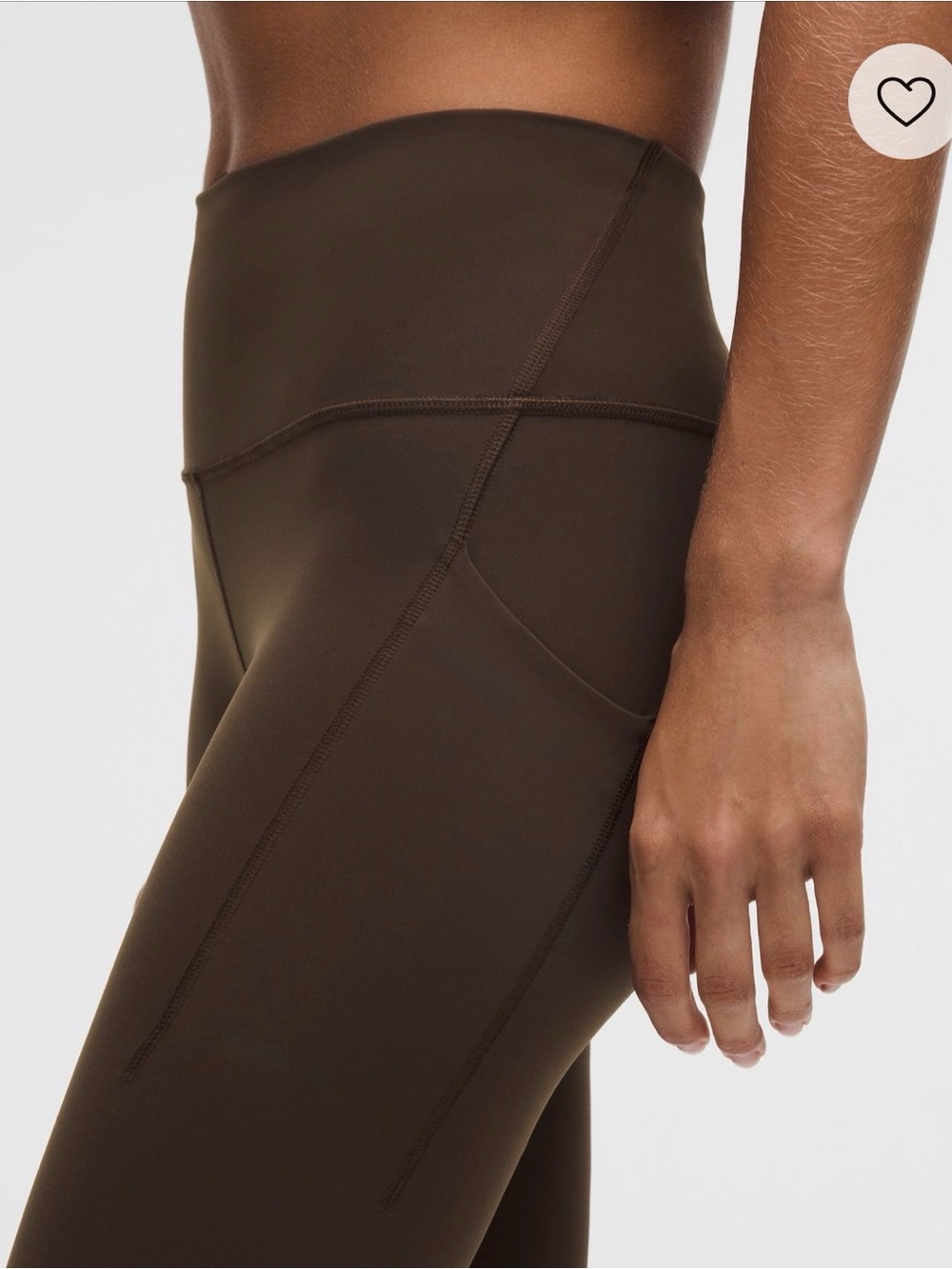 Lululemon- chocolate brown leggings w/pocket - Picture 5 of 6